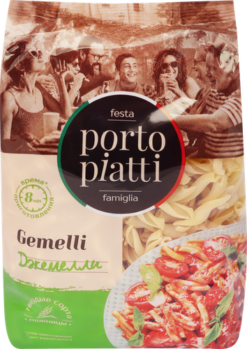 

Макароны Porto Piatti Джемелли группа А высший сорт 400 г