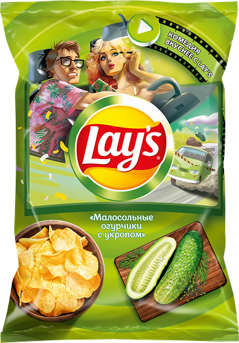 Чипсы картофельные Lay's Малосольные огурчики с укропом 225 г