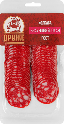 Колбаса Друже Брауншвейгская сырокопченая нарезка 100 г