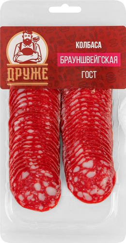 

Колбаса Друже Брауншвейгская сырокопченая нарезка 100 г