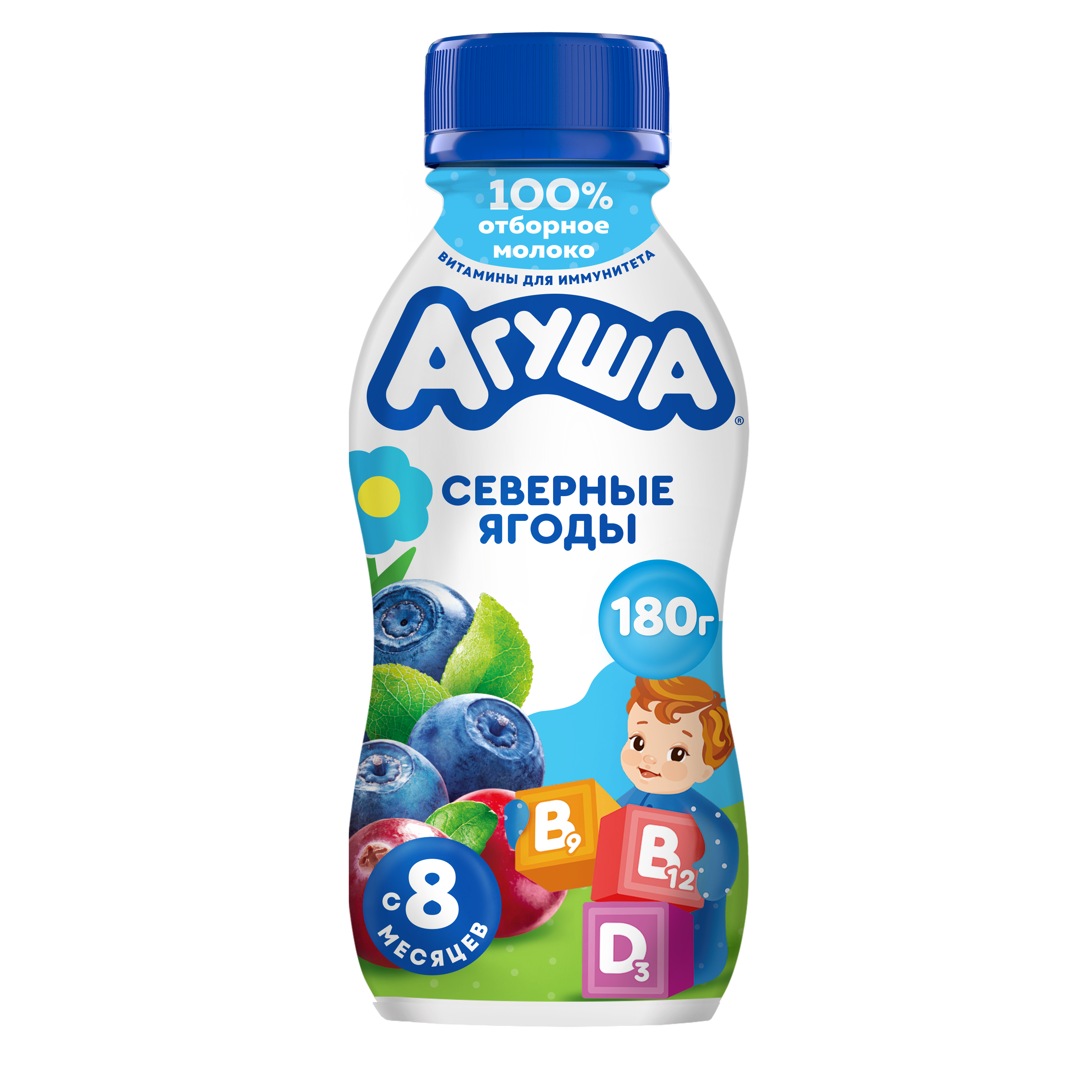 

Йогурт детский питьевой Агуша Черника-Брусника-Клюква с 8 месяцев 180 г