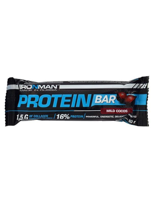 

Батончик протеиновый Ironman Protein Bar Кокос в тёмной глазури, 50 г