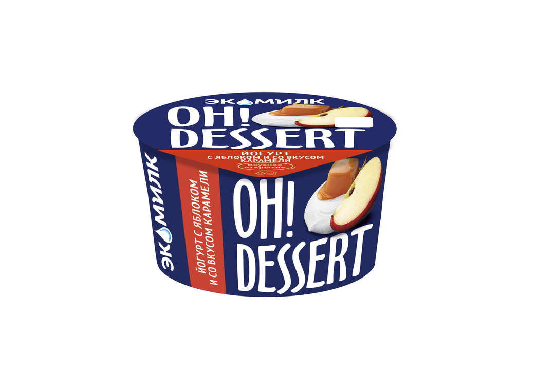 

Йогурт Экомилк Ох! Десерт с яблоком и карамелью 4.2% 130 г