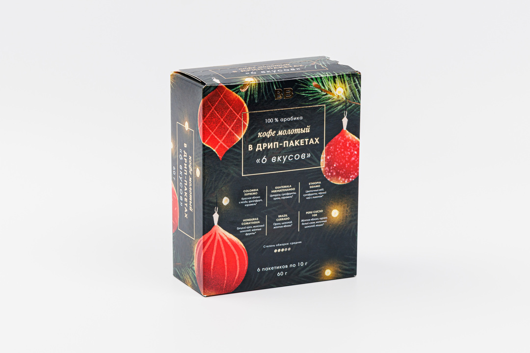 

Кофе молотый ВкусВилл в дрип-пакетах 6 вкусов 60 г