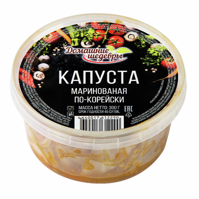 Капуста маринованная Домашние шедевры по-корейски 300 г