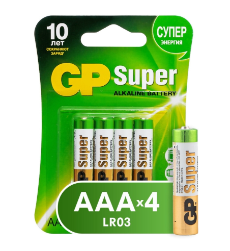 

Батарейки GP Super Alkaline AAА 4 шт