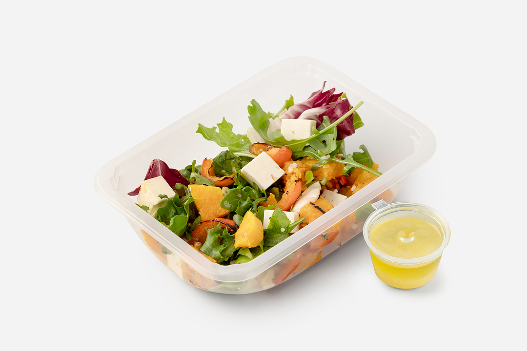 

Салат ВкусВилл с тыквой рассольным сыром и грецким орехом 256 г