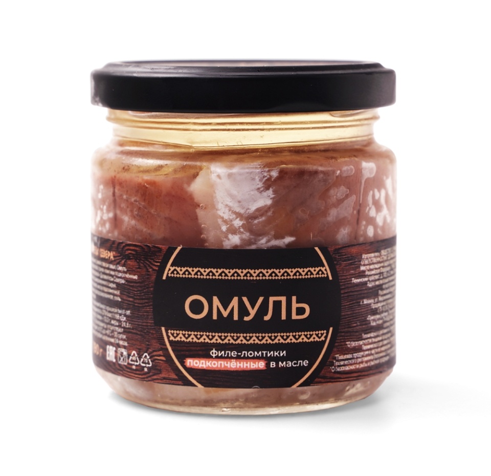 

Омуль филе-ломтики Деликатесы Севера подкопченные в масле 190 г, Россия