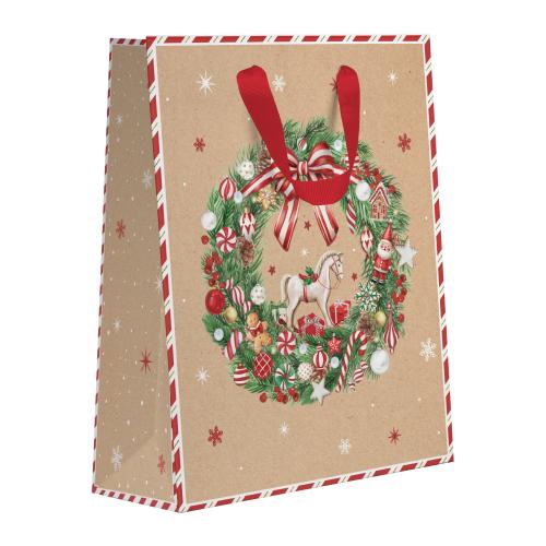 

Подарочный пакет City Home Trade Christmas крафтовый 32 x 26 x 12 см дизайн в ассортименте