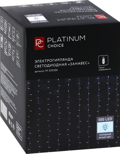 

Электрогирлянда Platinum choice Занавес 500 LED холодный белый 8 режимов 3 x 3 м
