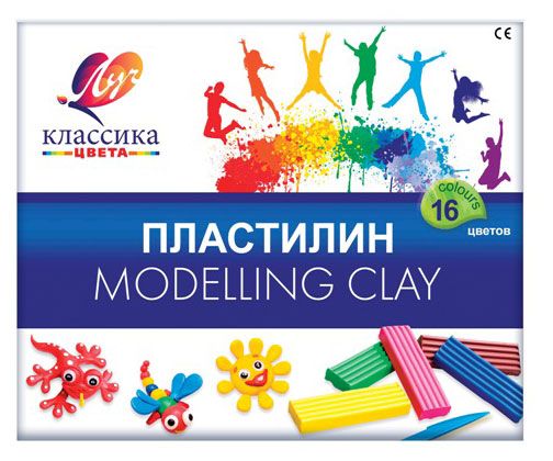 

Пластилин Луч Классика цвета 16 цветов со стеком
