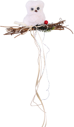 

Украшение елочное Homeclub Сова на веточках 18C-2819G1-3 цвет в ассортименте