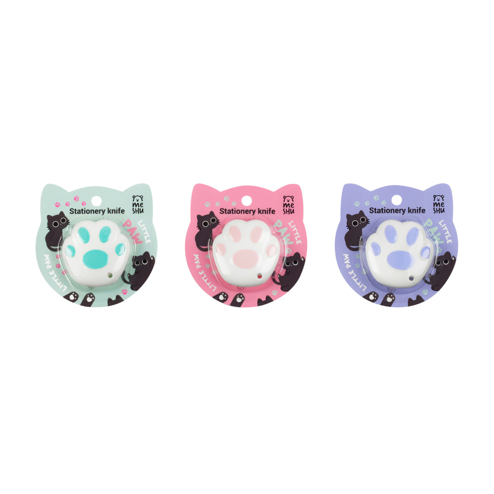 

Нож канцелярский Meshu Little Paw 9 мм 1 шт., в ассортименте