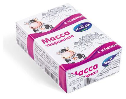 

Масса творожная МолкоМ с изюмом 16.5%