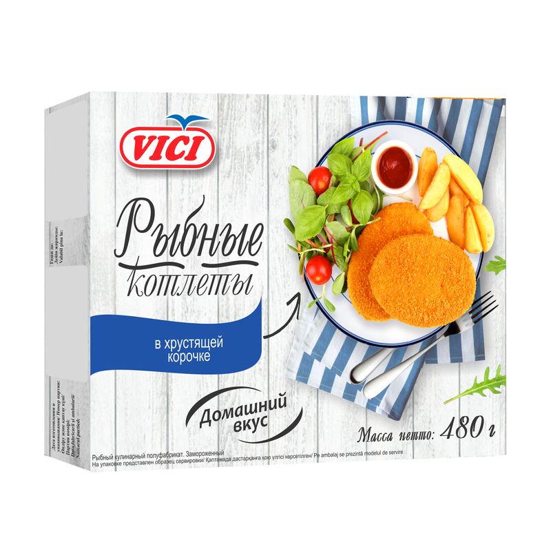 

Котлеты Vici рыбные в хрустящей корочке замороженные 480 г