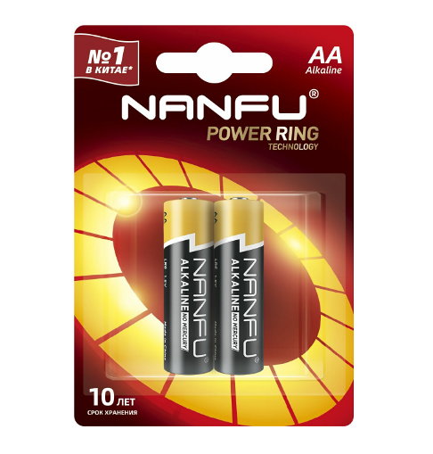Батарейка Nanfu щелочная АА LR6-2B 2 шт.