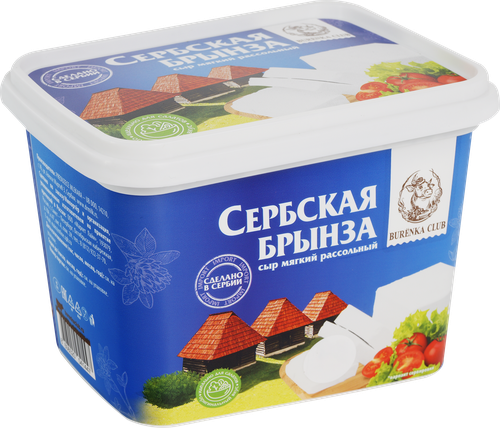 

Сыр рассольный мягкий Burenka Club Сербская брынза 45% 990 г