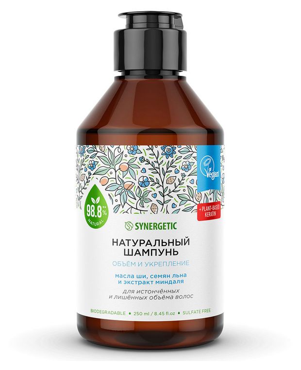 

Шампунь Synergetic Объём и укрепление для истончённых волос натуральный 250 мл