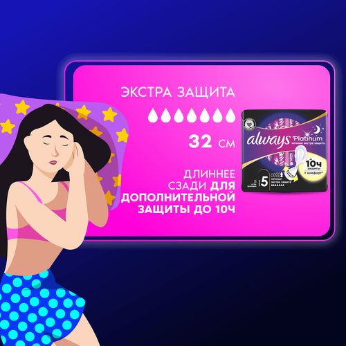 

Прокладки Always Platinum Ultra ночные экстра защита 5 шт.