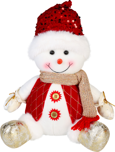 

Фигура новогодняя Homeclub Снеговик сидящий 33см, розовый