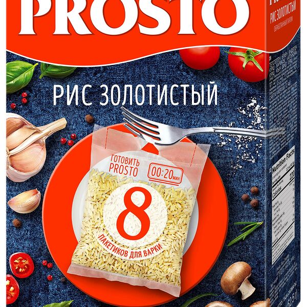 Рис золотистый Prosto 8 пакетиков 500 г