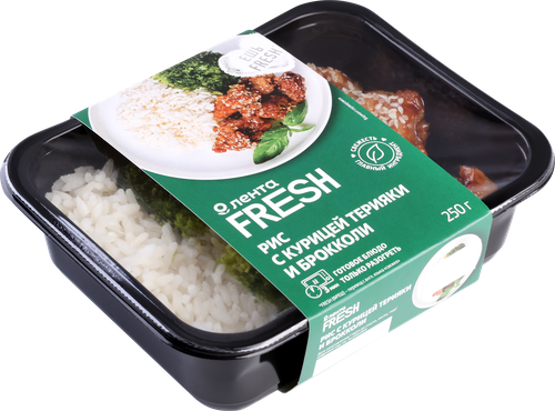 

Рис Лента Fresh с курицей терияки и брокколи, 250 г