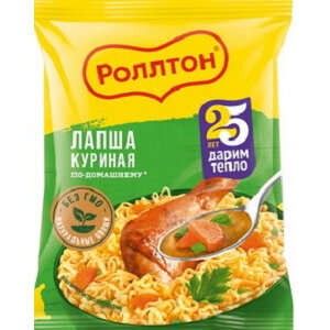 Лапша куриная Роллтон по-домашнему 85 г флоу-пак