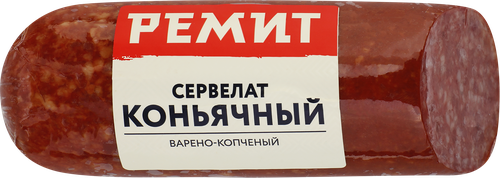 

Колбаса варено-копченая Ремит Сервелат Коньячный вес