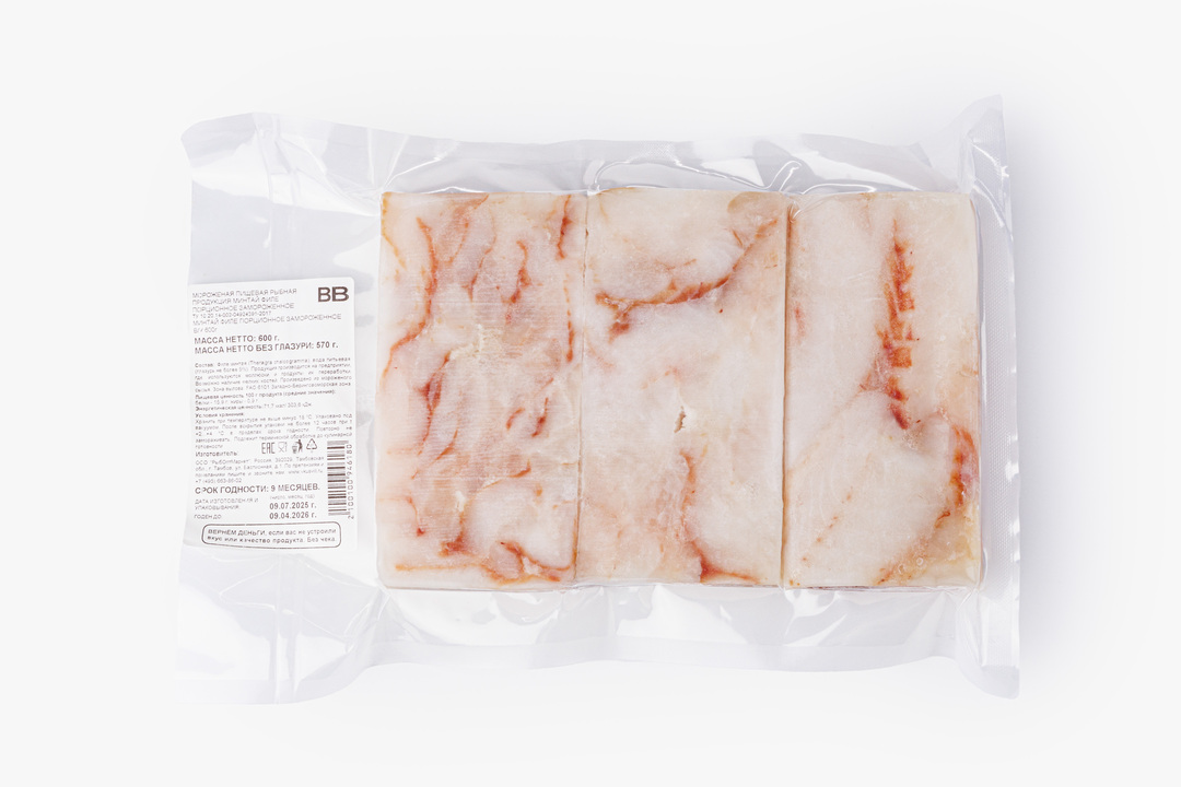 

Минтай ВкусВилл филе порционное замороженное 600 г