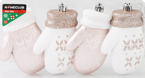 

Набор украшений Homeclub Варежки 10.5 см 4 шт. цвет в ассортименте