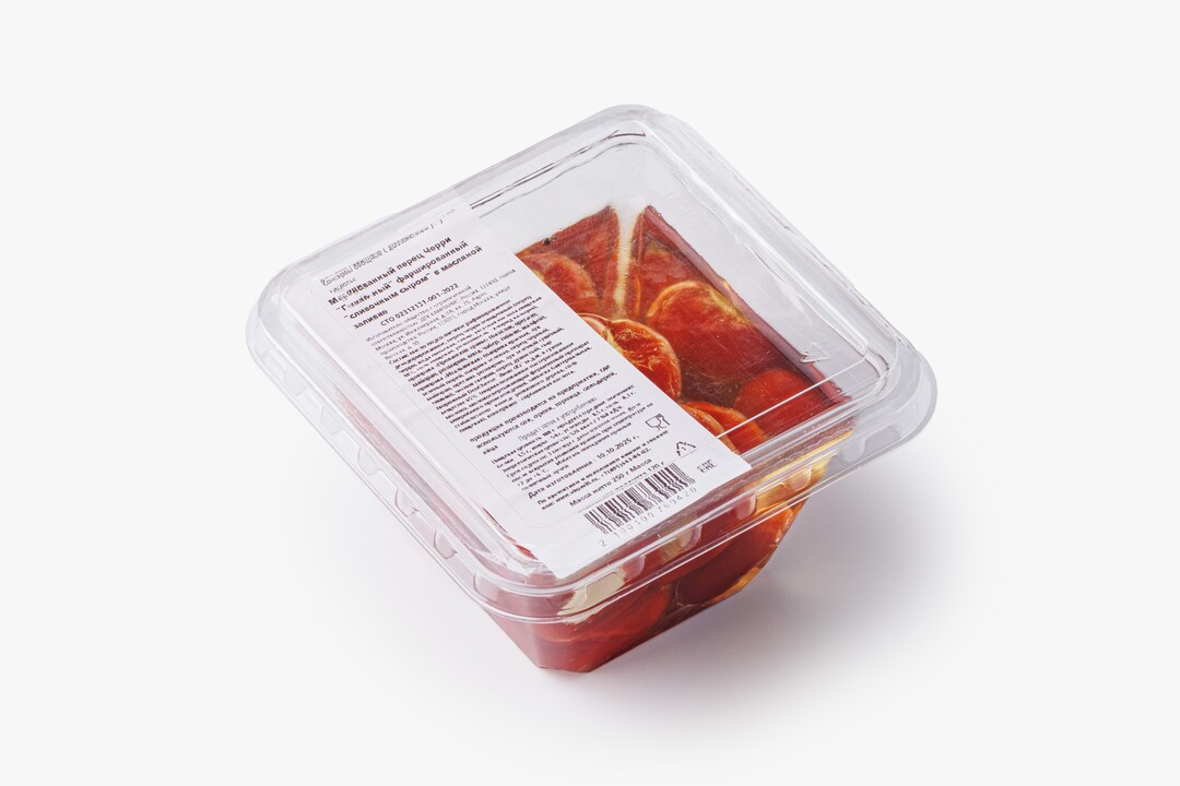 

Перец черри фаршированный сыром в масляной заливке