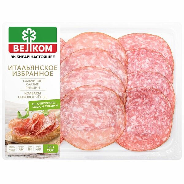 Колбаса Велком Сальчичон-Салями-Римини, сырокопченая 90 г