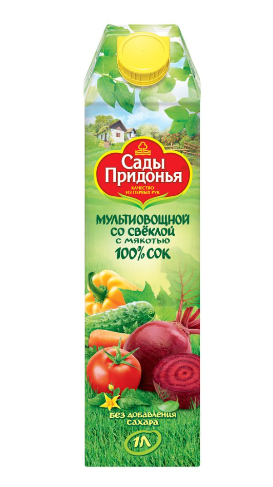 

Сок Сады Придонья Мультиовощной со свеклой с мякотью 1 л