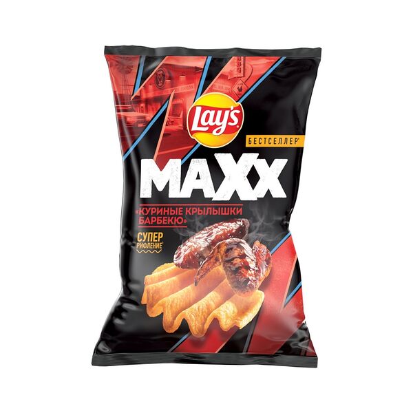 Чипсы Lay's Maxx из нат картофеля со вк Куриные крылышки барбекю 100г