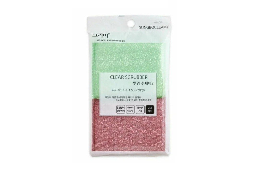 

Губки Sungbo Cleamy Clear Scrubber для мытья посуды и кухонных поверхностей 13x9x1.5 см