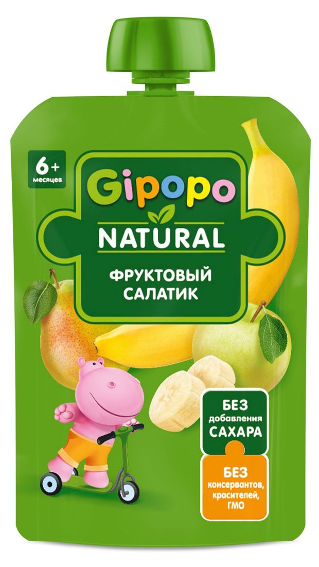 

Фруктовый салатик Gipopo пюре детское с 6 месяцев 90 г