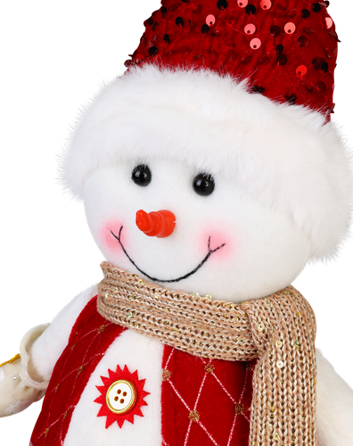 

Фигура новогодняя Homeclub Снеговик сидящий 33см, розовый