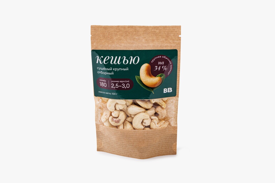 

Кешью ВкусВилл сушеный крупный 100 г