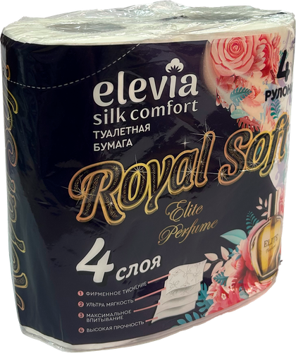 

Туалетная бумага Elevia Royal Soft Elite perfume 4 рулона x 4 слоя
