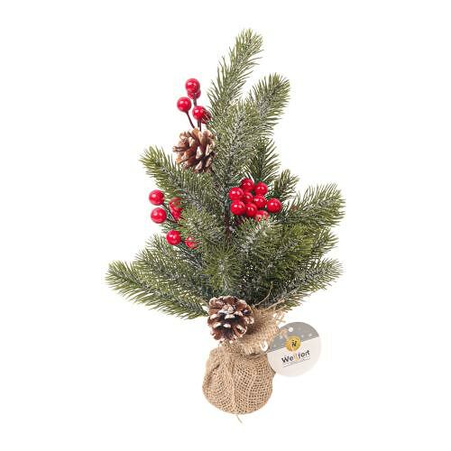 Елочка настольная с ягодами в мешочке NY26HX65 35 см
