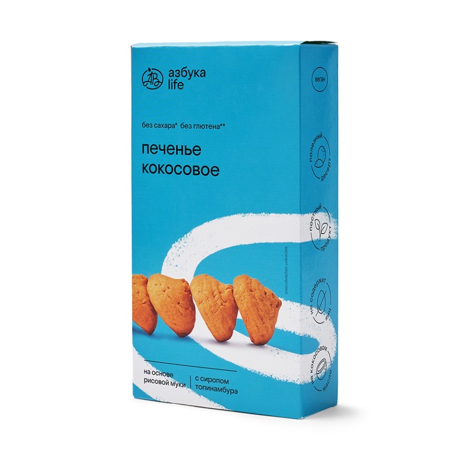 

Печенье безглютеновое Азбука Life Кокосовое с сиропом топинамбура 100 г