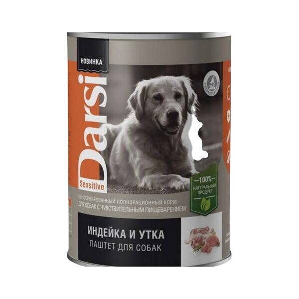 Консервы д/собак с чувств пищеварDarsi Sensitive с индейкой и уткой 410г