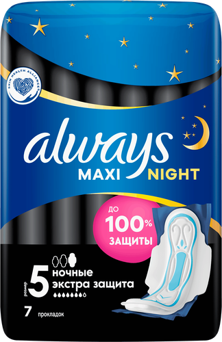 

Прокладки Always Maxi Night Extra с крылышками размер 5 7 шт.