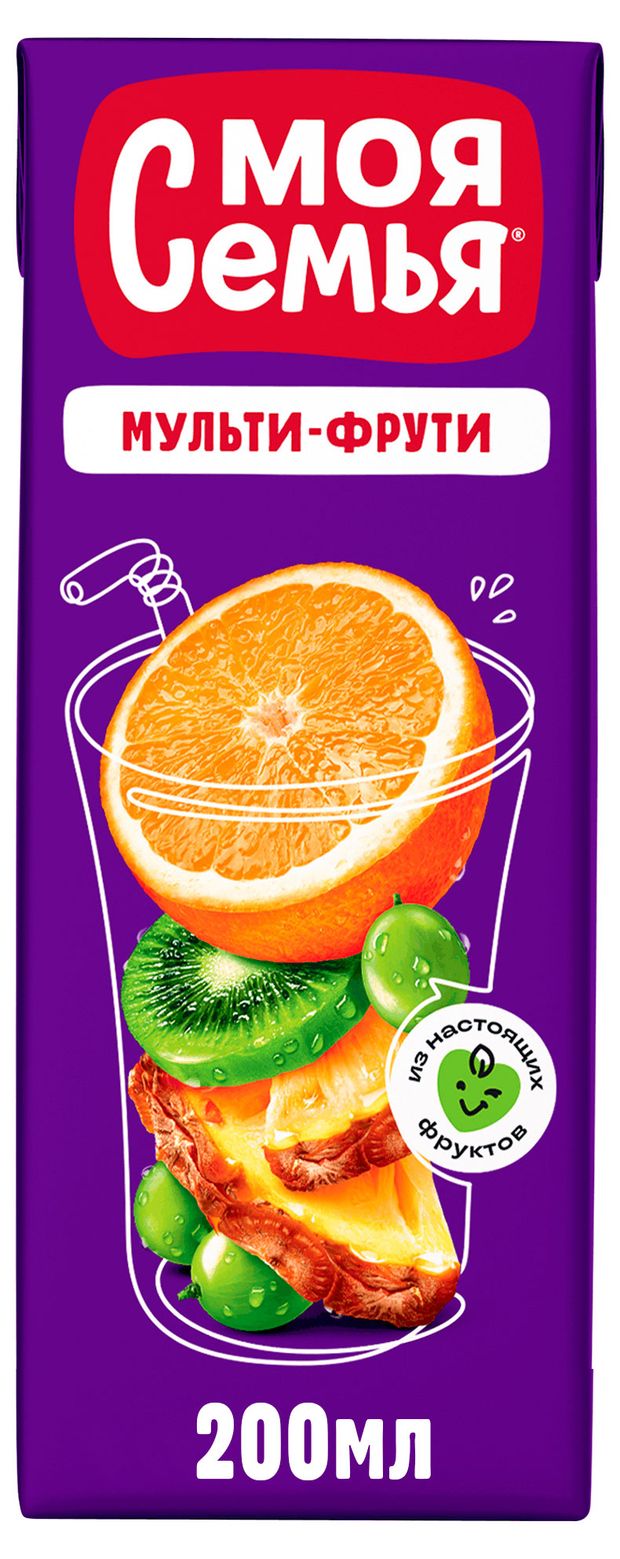

Напиток сокосодержащий Моя Семья Мульти-Фрути Мультифрукт 0.2 л
