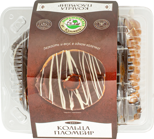 

Пирожное Домашняя еда от Кузьмича Кольца Пломбир 240 г