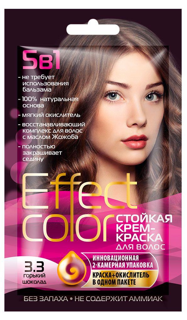 

Крем-краска для волос Effect Color горький шоколад тон 3.3