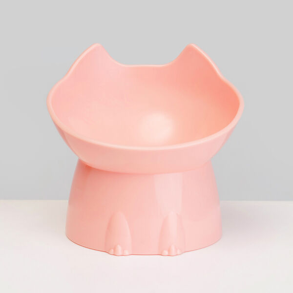 Миска Petmax на ножке пластиковая, розовая