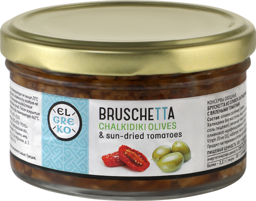 

Брускетта Evros Ecogreece из оливок Халкидики с вялеными томатами 150 г