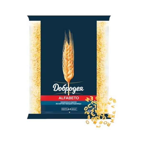 Макаронные изделия Добродея Alfabeto грА в/с 400г
