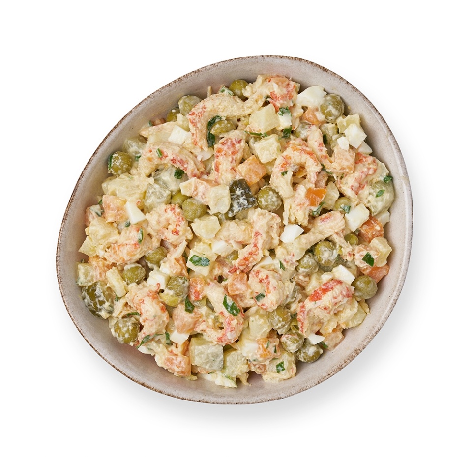 

Салат оливье Азбука Вкуса с раковыми шейками 350 г